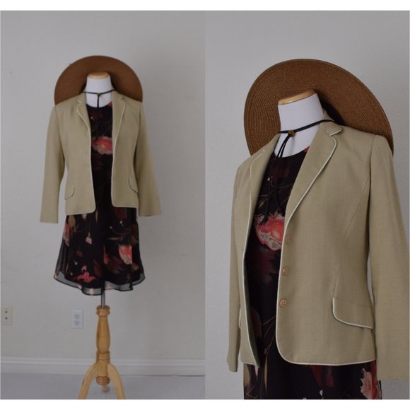 Vintage Beige 70s‎ Crop Jacket by KIVA Ltd - Picture 1 of 10